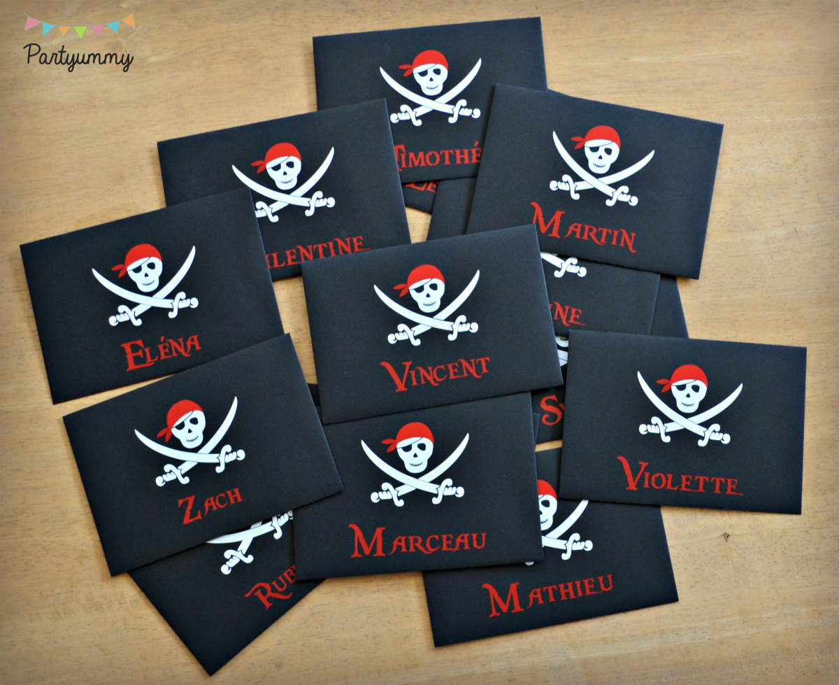 Enveloppes Invitation Pirate Anniversaire Tete Mort